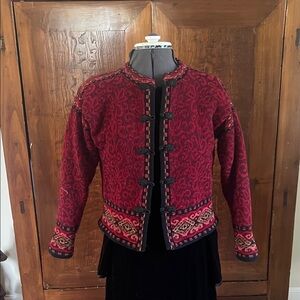 Coldwater Creek Red and Black Cardigan